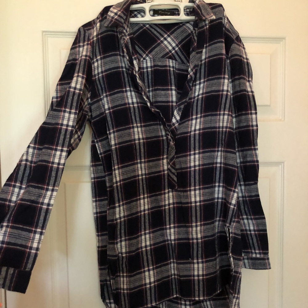 Half Buttom Up Plaid Thermal